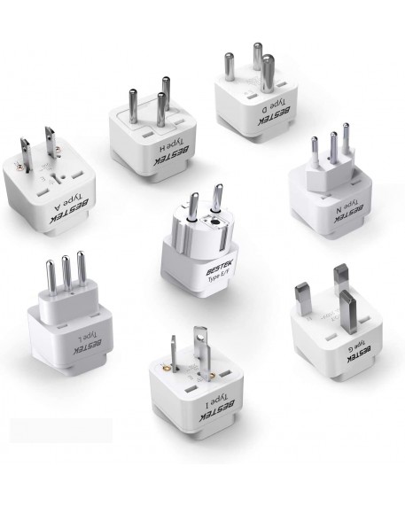 BESTEK 8-Pack Travel Adapter Plug Converter 